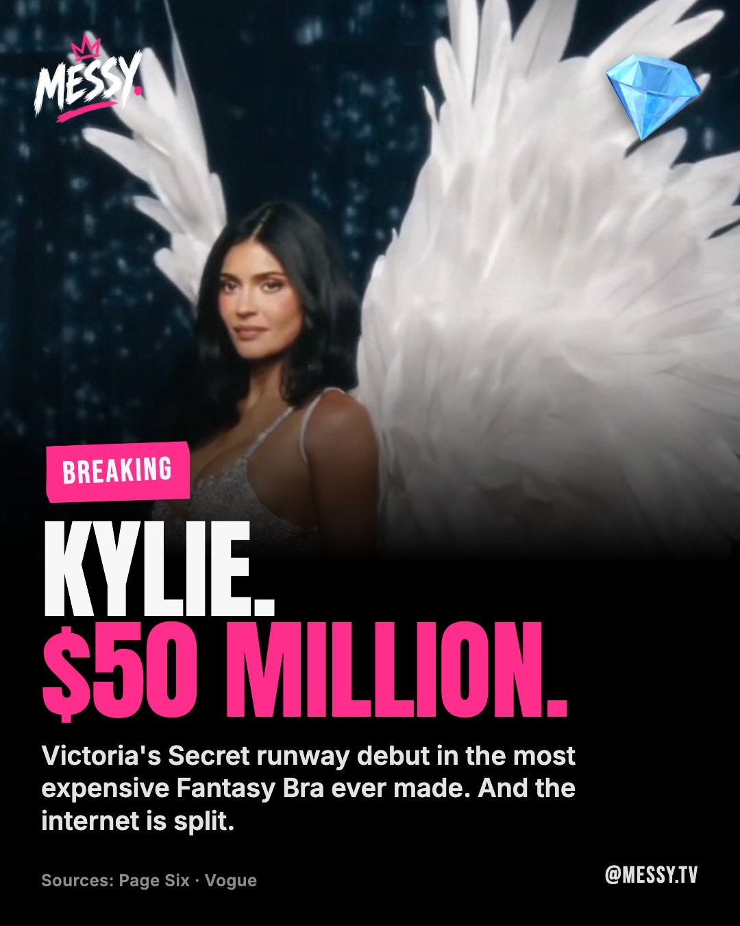 Kylie Jenner making her Victoria's Secret runway debut in the $50 million Fantasy Bra